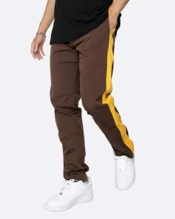 EPTM. EPTM NYLON BASIC TRACK PANTS-BROWN/MUSTARD