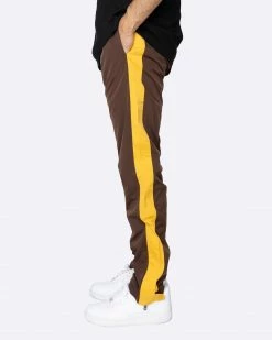 EPTM. EPTM NYLON BASIC TRACK PANTS-BROWN/MUSTARD