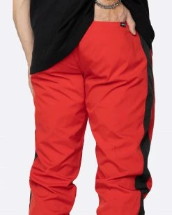 EPTM. EPTM NYLON BASIC TRACK PANTS-RED/BLACK
