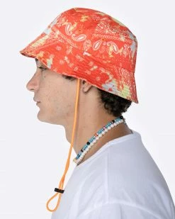 EPTM. EPTM TIE DYED BANDANA BUCKET HAT-ORANGE