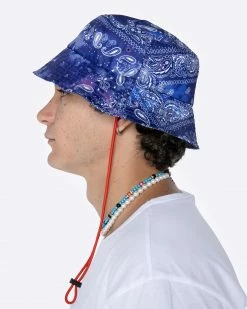 EPTM. ACCESSORIES EPTM TIE DYED BANDANA BUCKET HAT-NAVY